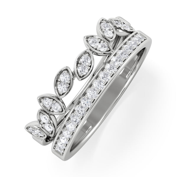 Interlocking Marquise Stacking Lab Diamond Ring 0.25ct in 925 Silver